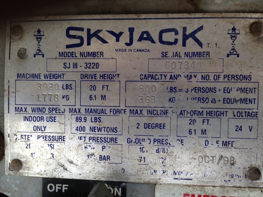 Skyjack 3220 schaarhoogwerker 8.10m
